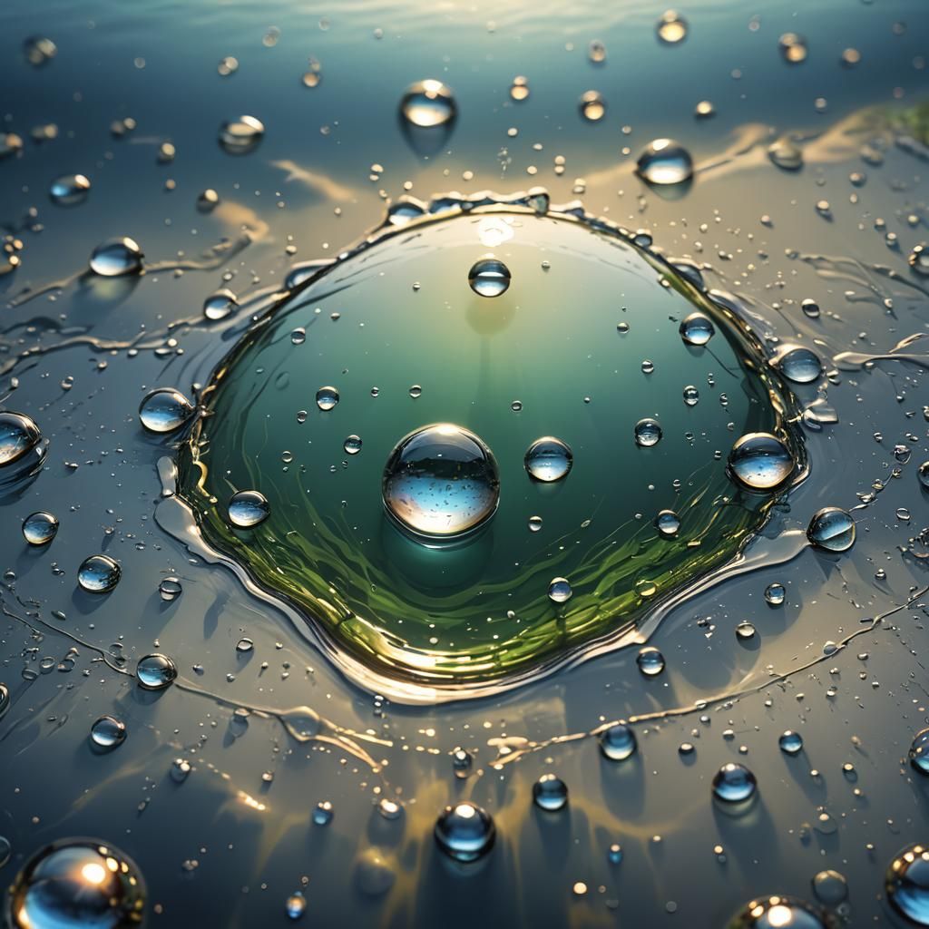 Moonlit Dewdrop Reflects Magic River: Hyperrealistic Splash ...