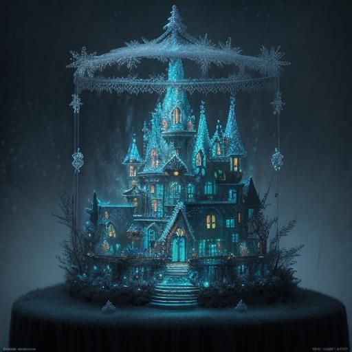 Bioluminescent Fairy-Tale Christmas Wonderland in HDR