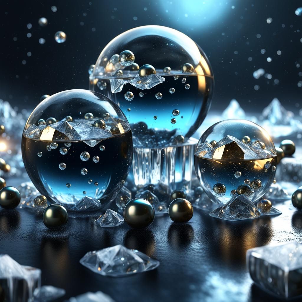 Ice balls black pearls pyrite dotted diamonds freezing ice c...