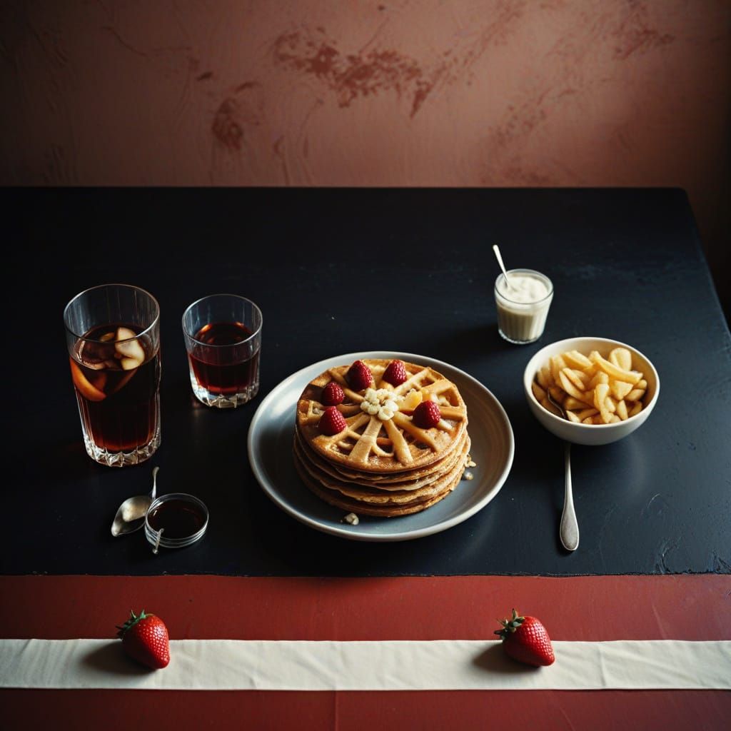 Beef Steak in Film Noir Style Still Life