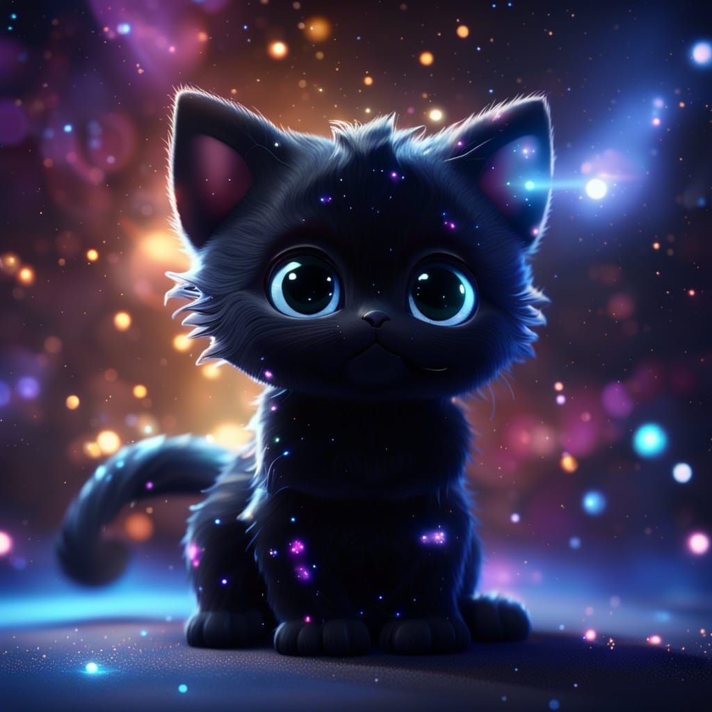 Galactic Kitten in Pixar-Style 3D Render