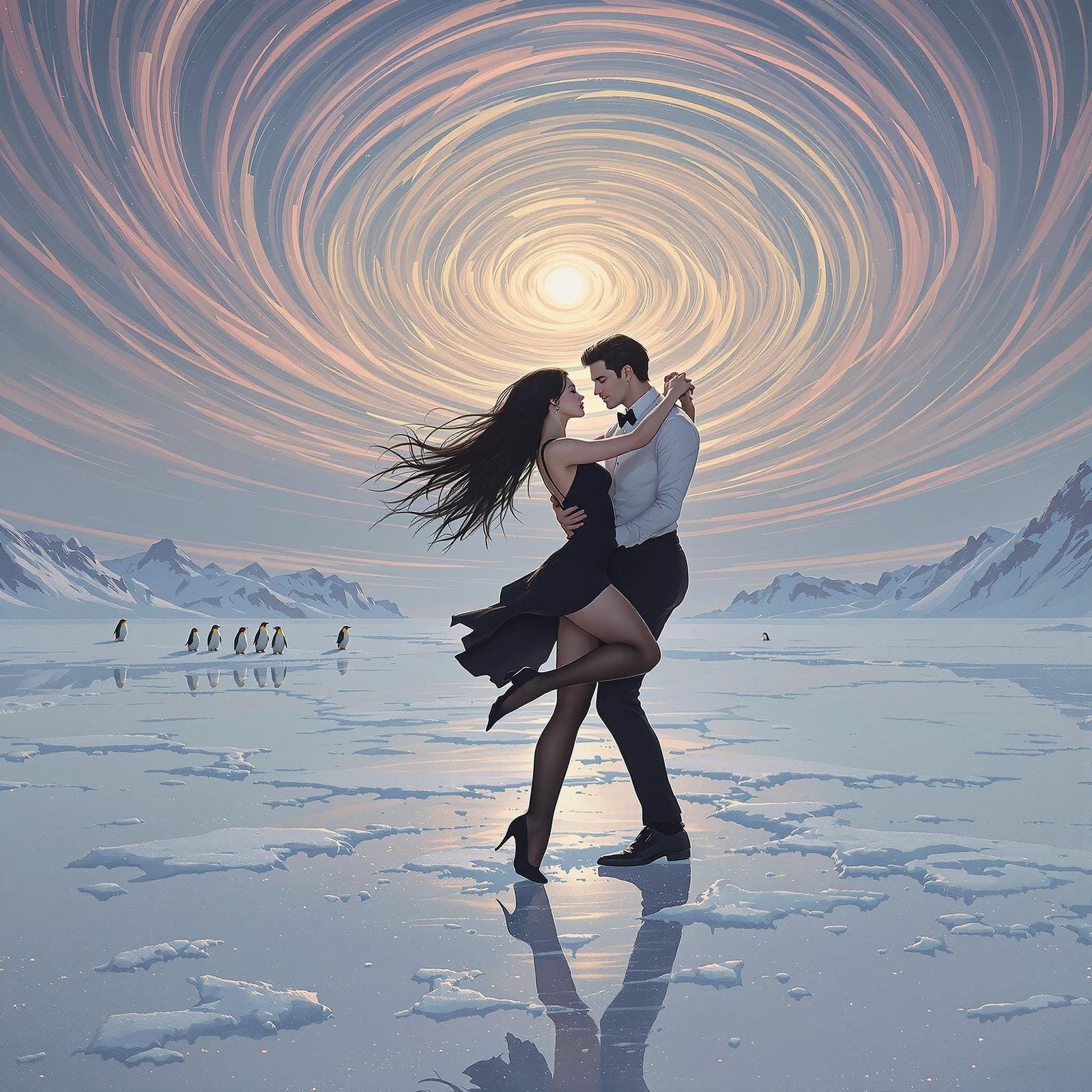 Ethereal Argentine Tango Dancers on Antarctic Ice