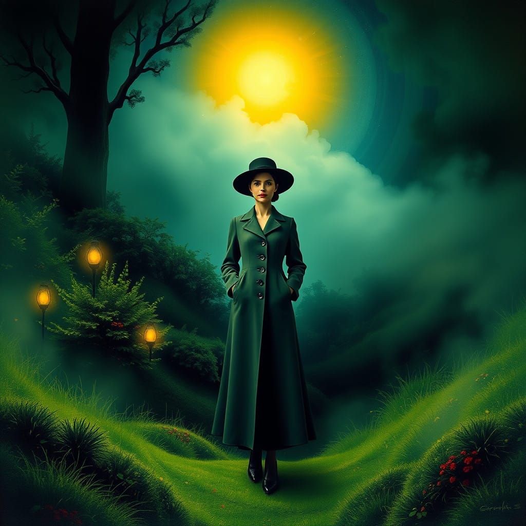 Woman in Enchanted Landscape, a Surrealist Masterpiece
