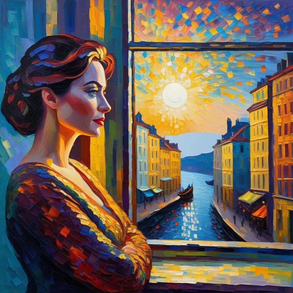 New Year's Eve Light Show in Expressionist Style