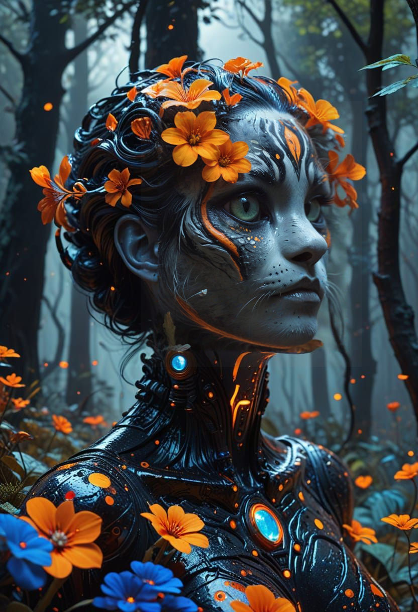 Vibrant Woodland Whimsy in Triadic Hues