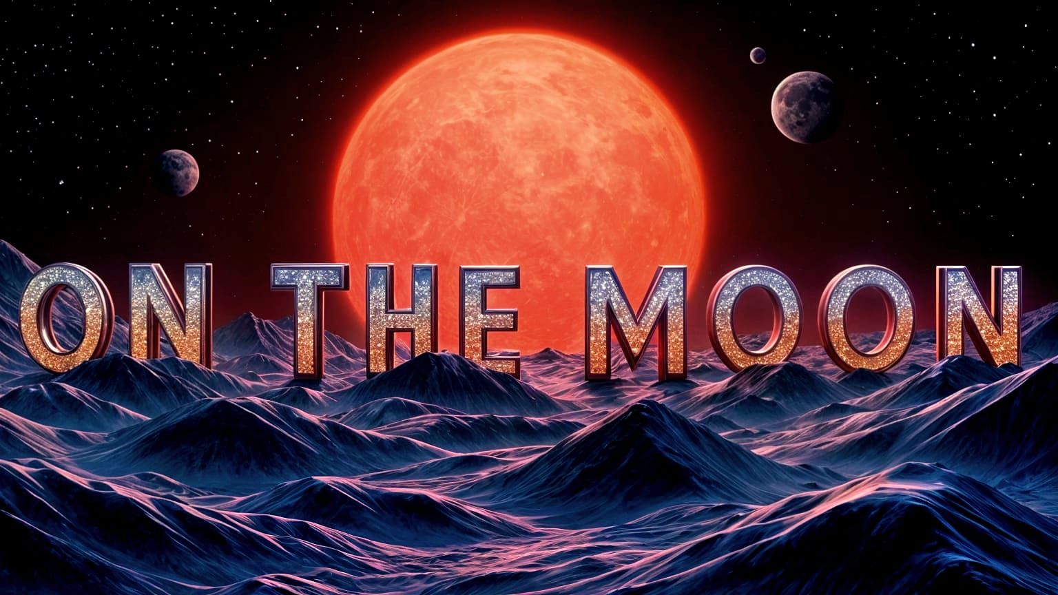 Blacklit Flux Letters ON THE MOON