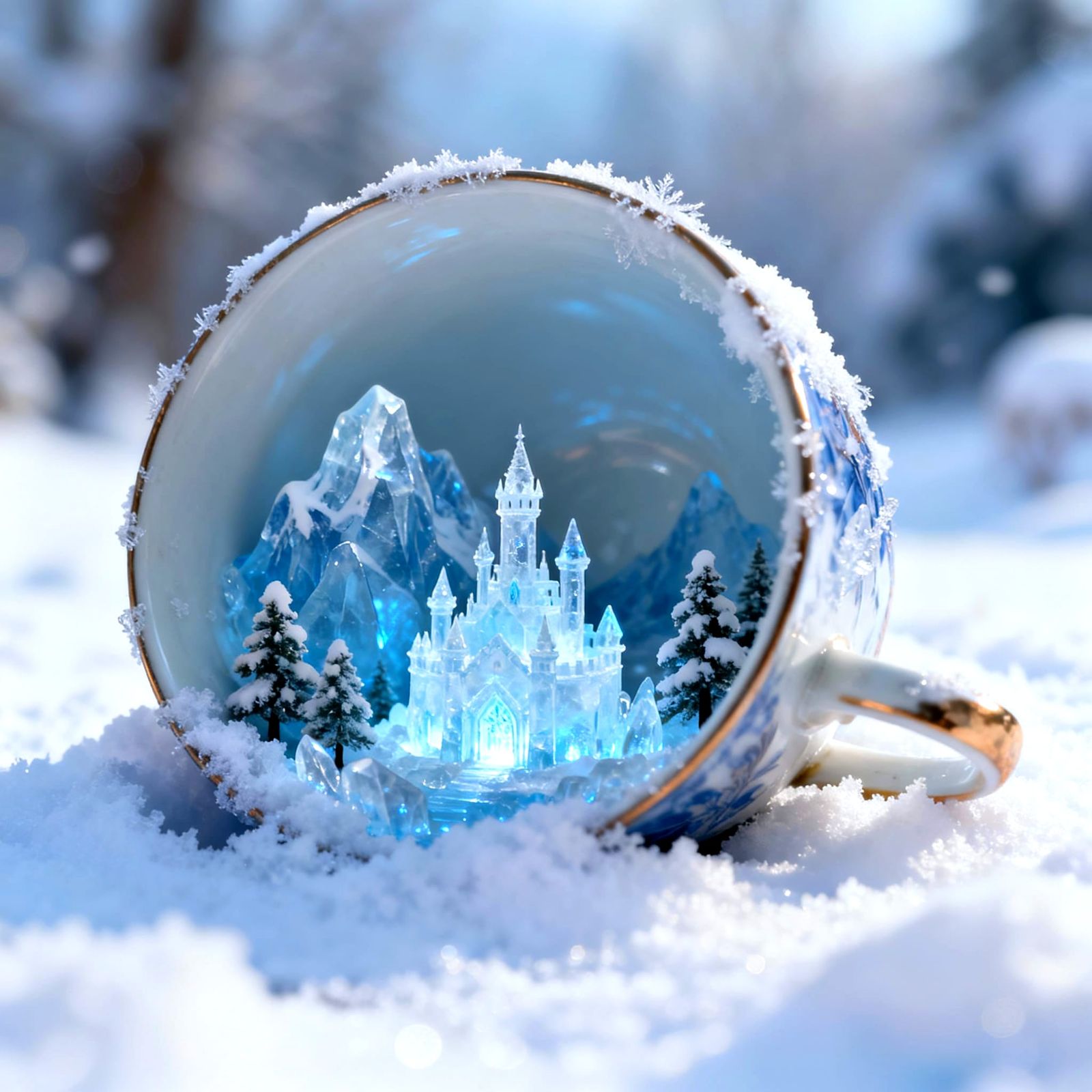 A teacup Winter Kingdom
