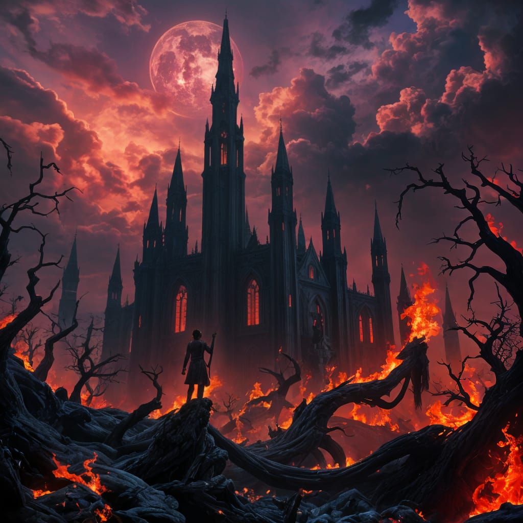 Dark Fantasy Paradise Burning in Unreal Engine