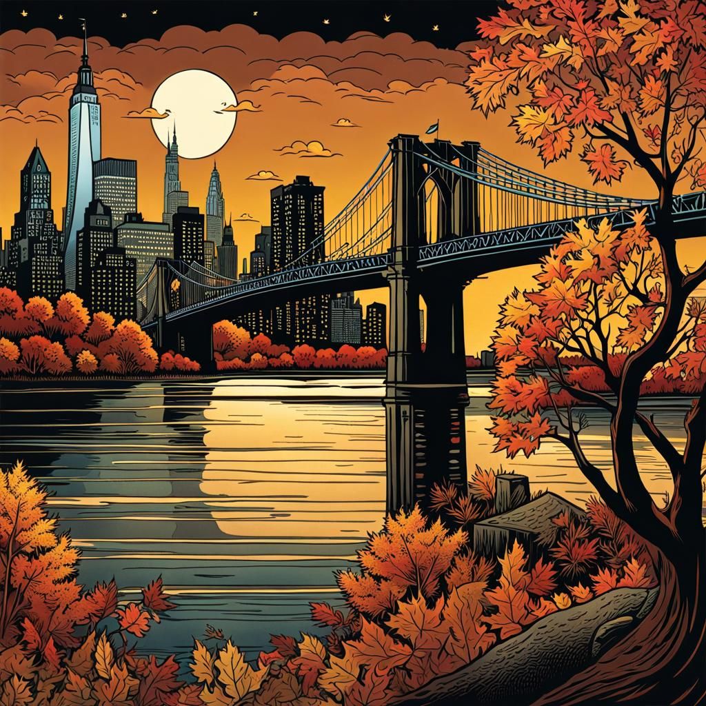 Autumn Night Over the East River