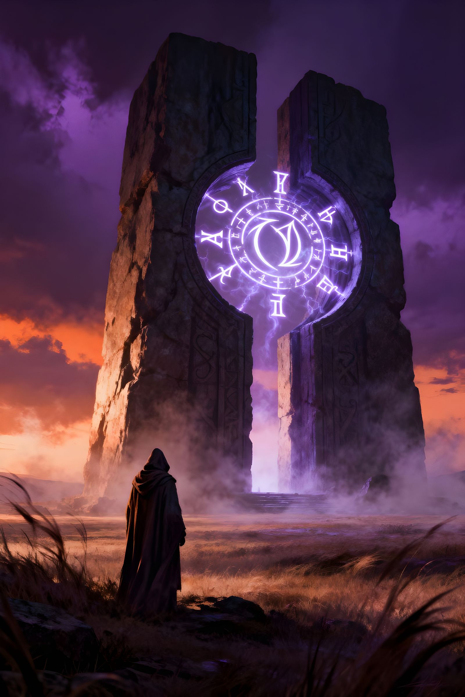 Dark Fantasy Art: Ancient Gate Pulsing with Arcane Energy