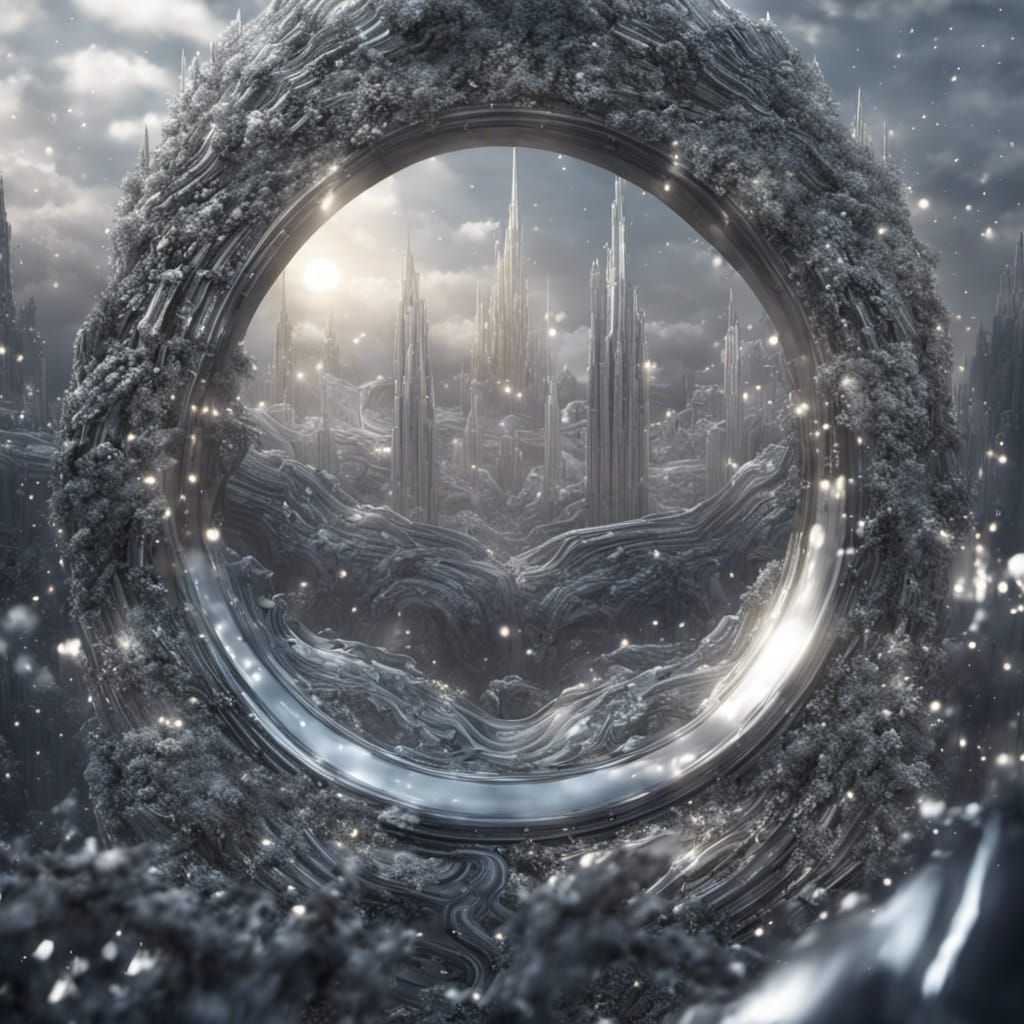 Silver Sparkle Halo Background in Fantasy Art Style