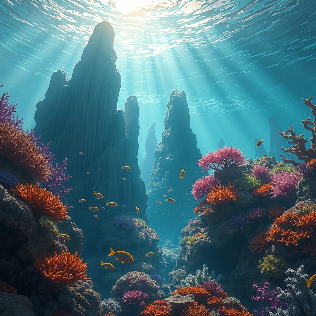 Mystical Ocean Reef World in Hyper-Realistic Style