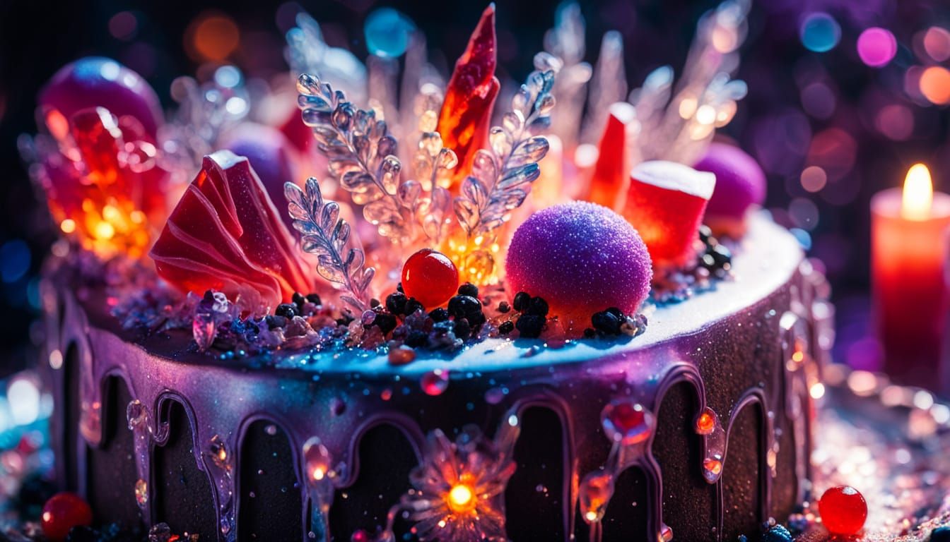 Red, Black & Purple Cake