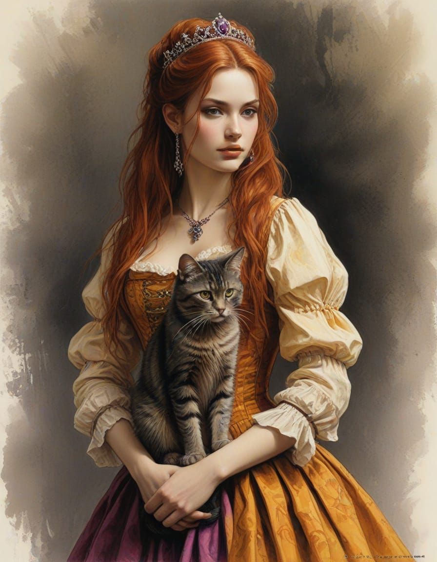 Ethereal Princess in Chiaroscuro Lighting