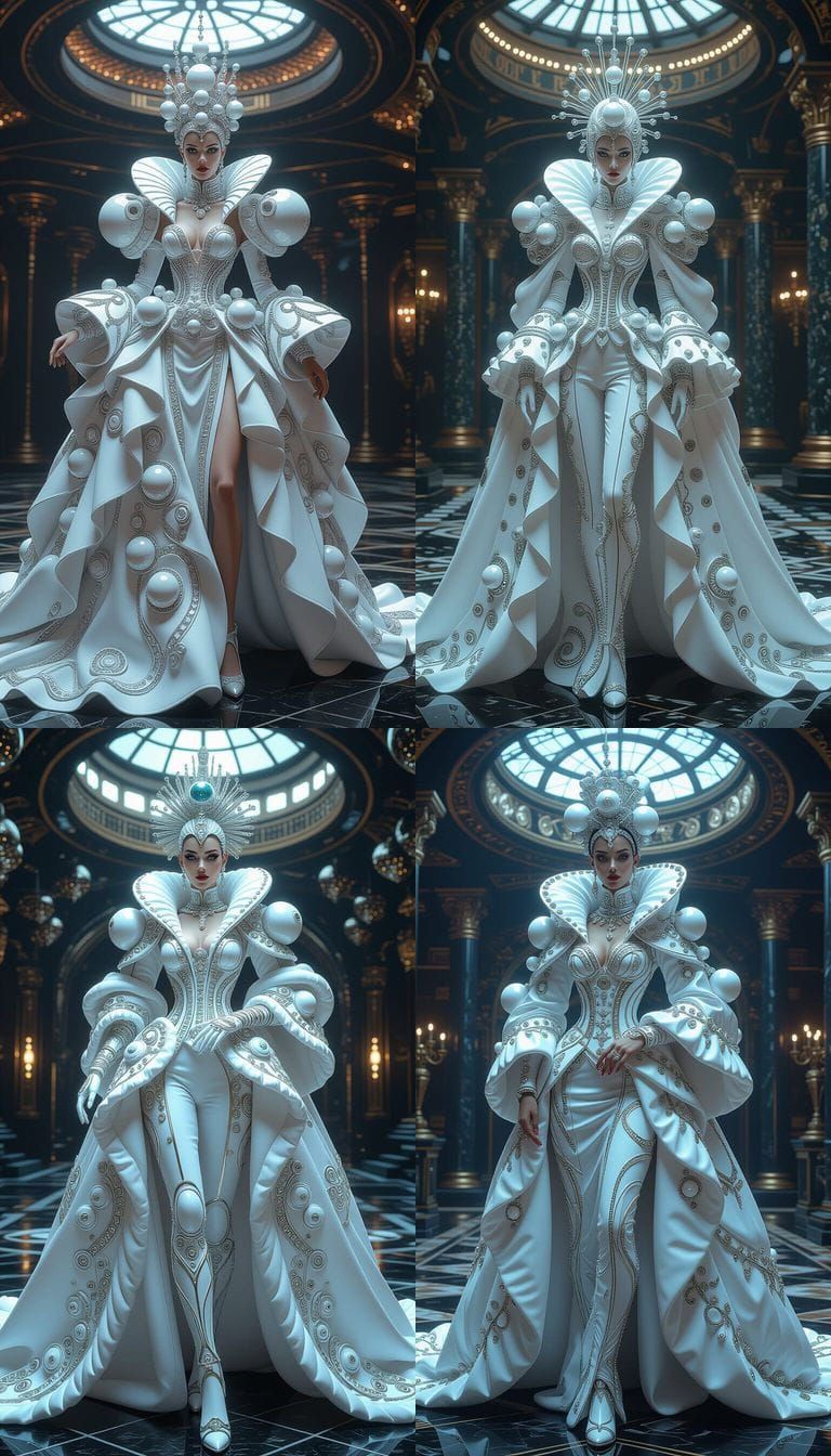 A dazzling cyberpunk French Aristocrat plays in a Casino, ad...