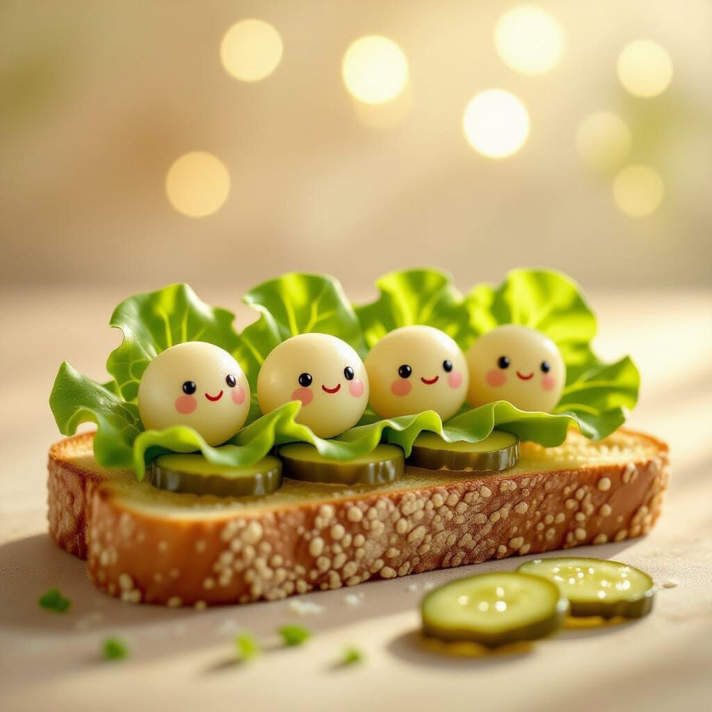 Dreamlike Realistic Baby Vegetables on Toast
