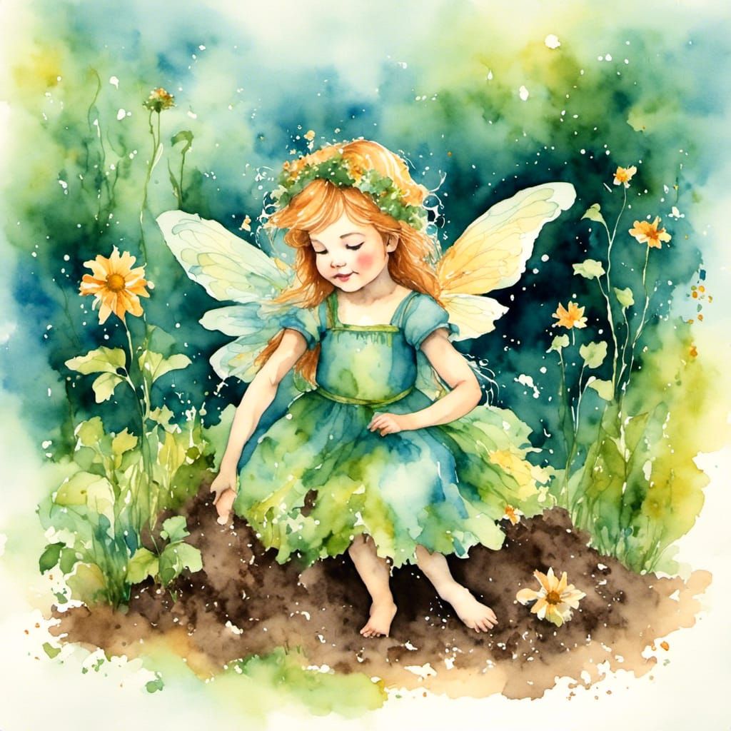 Earth Fairy Playing in the Dirt