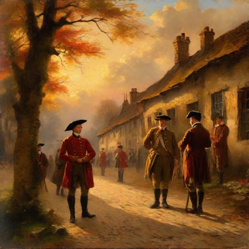 Recruiting Party in 1750 England: Romanticism Oil Painting