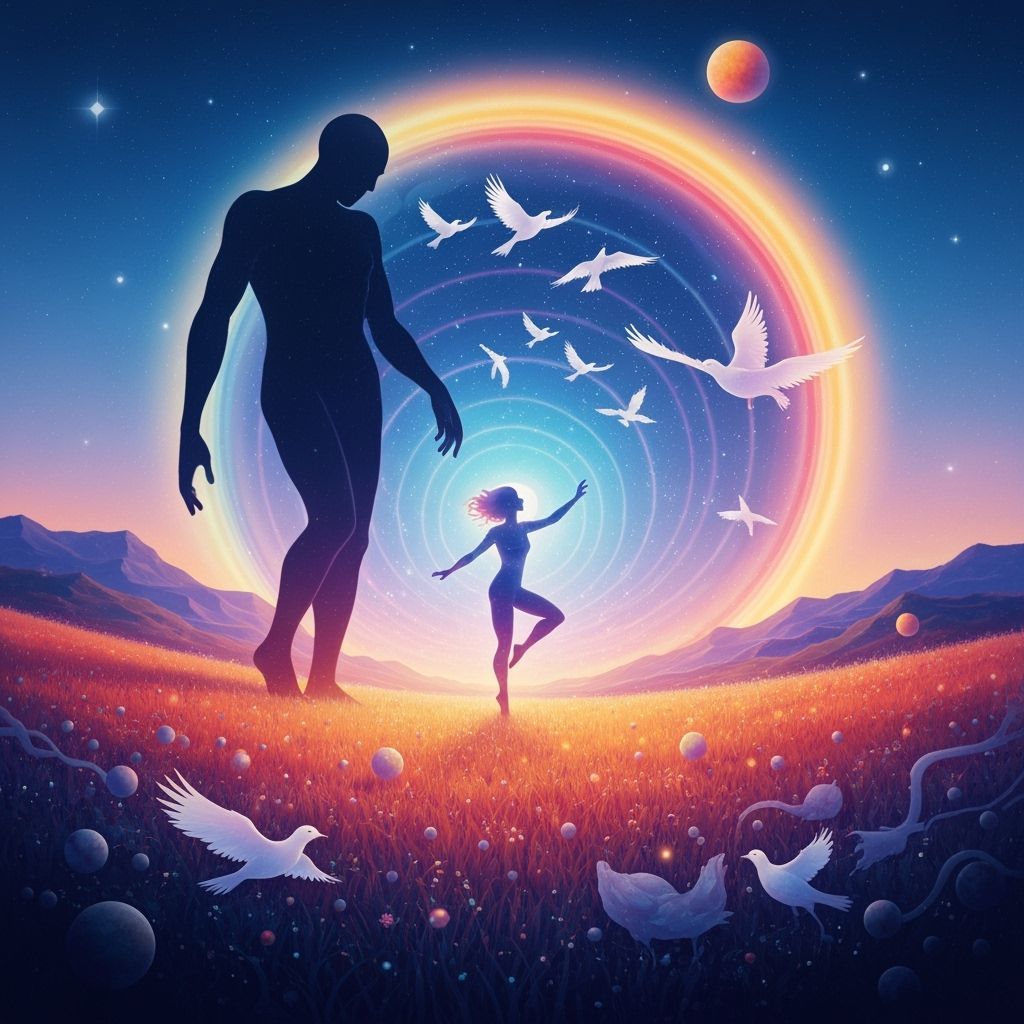 Cosmic Dance of Light and Shadow in Ethereal Field