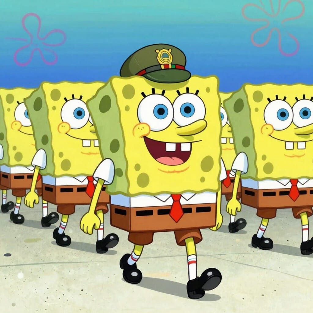 SpongeBob Leads an Army in Bikini Bottom