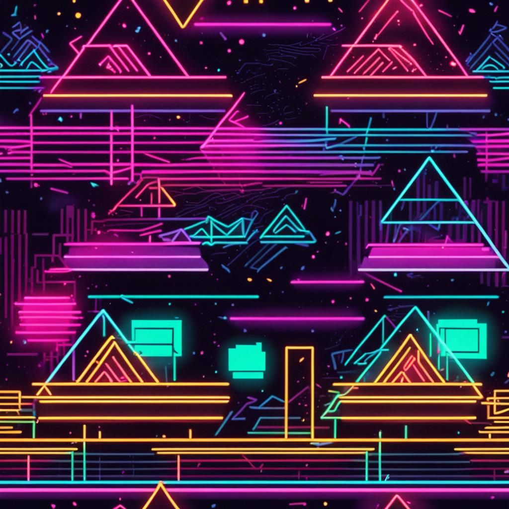 Geometric Neon Memphis Design Pattern