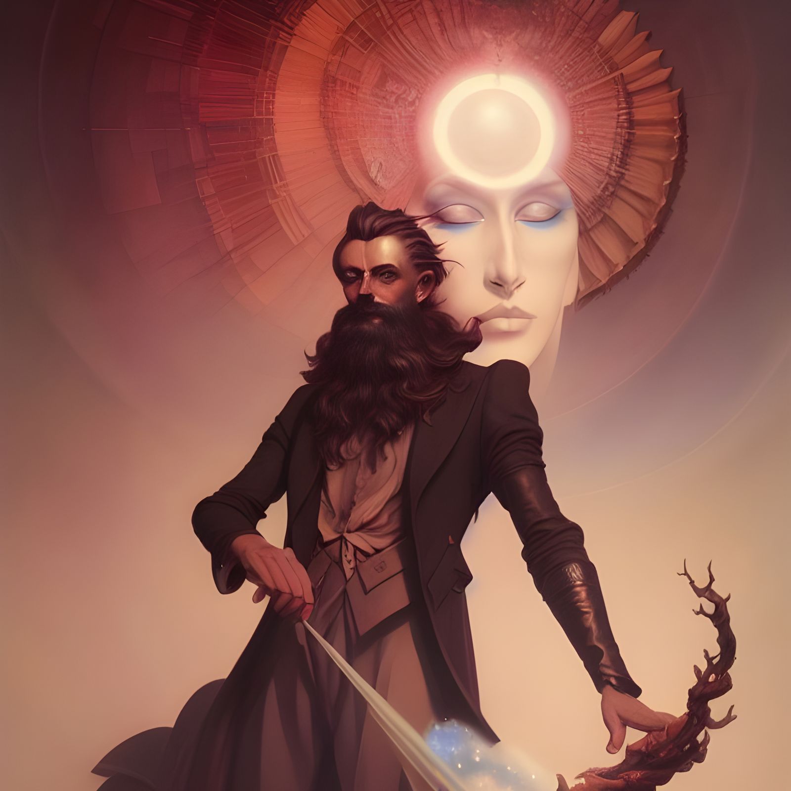 Celestial Portrait in Hypermaximalist Style