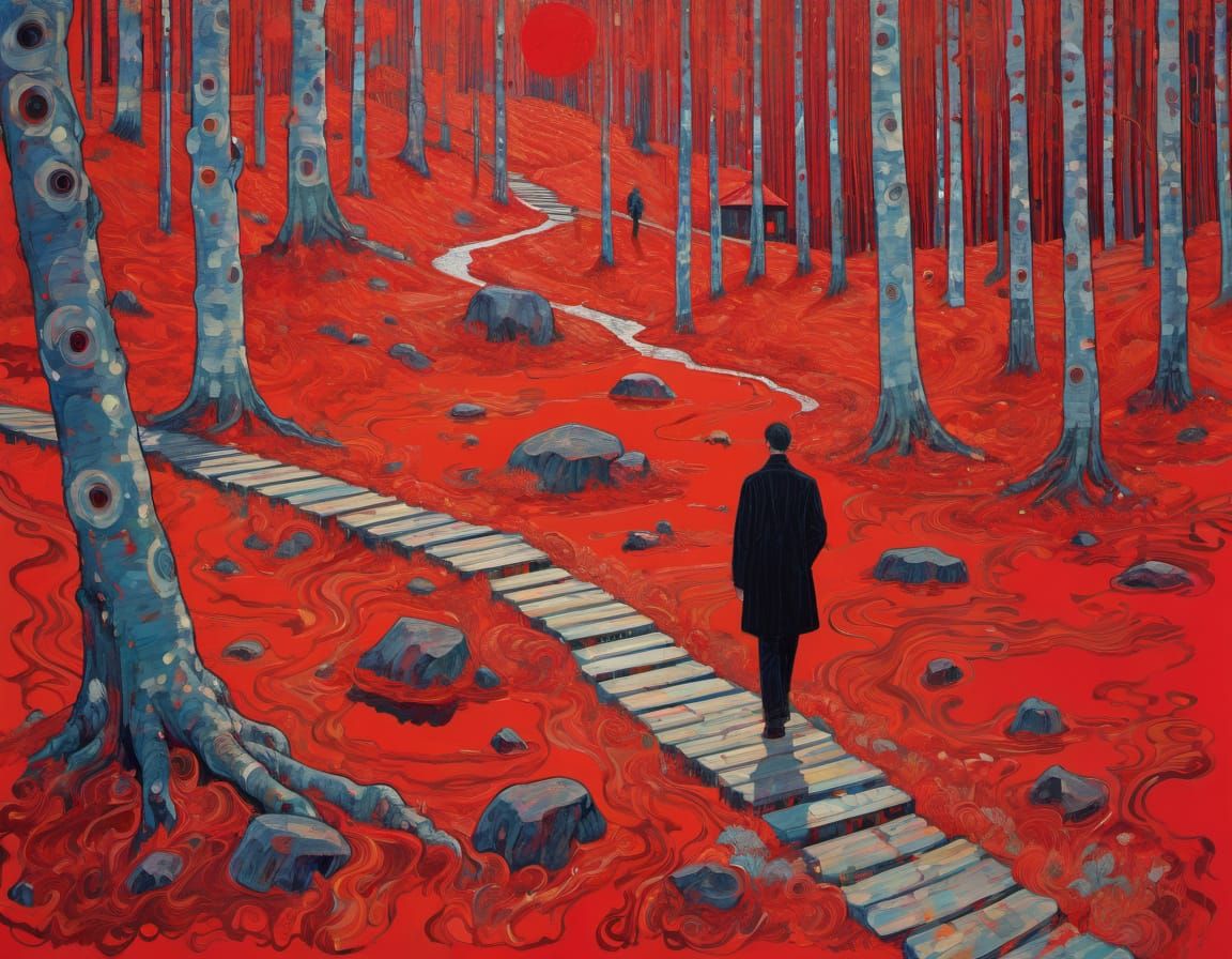 Crimson Tempest: Expressionism in Red