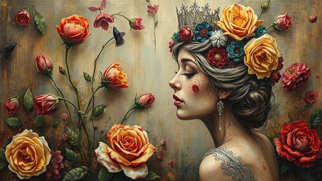 Enchanting Floral Fantasy in Whimsical Watercolor Style