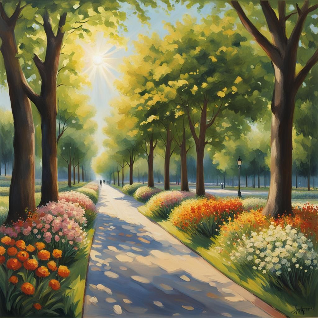 Realistic Summer Scene Painting
