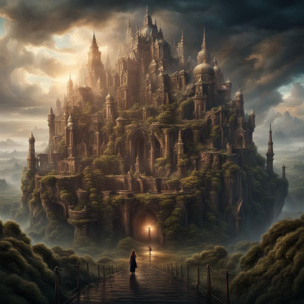 Dramatic Earth Landscape in Digital Matte Painting Style