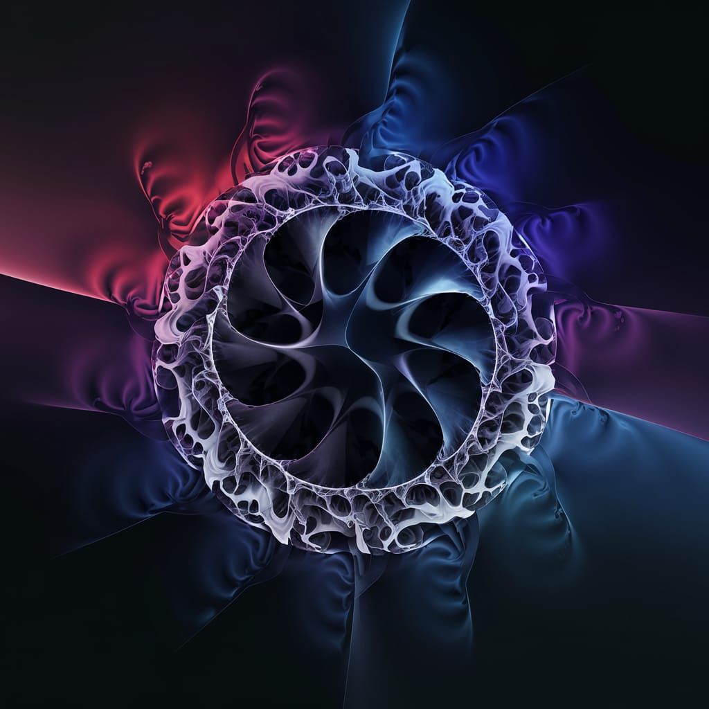 Abstract Fractal Wave with Zentangle Design