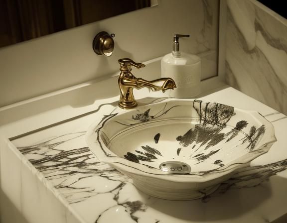 Gothic Surrealism: Girl in Haunted Bathroom