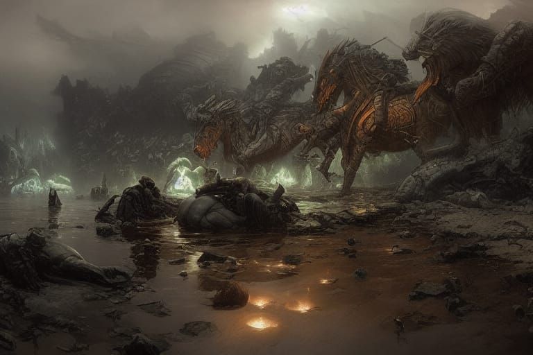 Grim Dark Elemental Aurora Digital Art