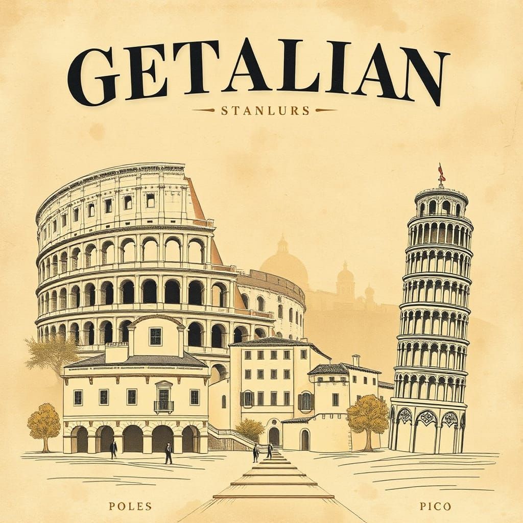 Nostalgic Italian Getaway Poster in Vintage Style