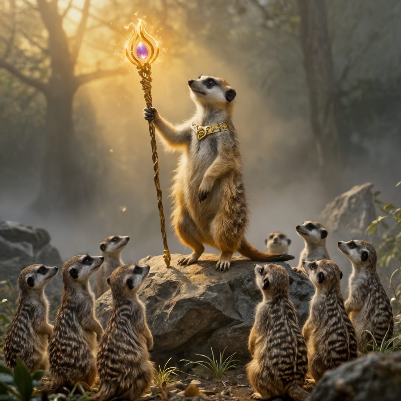 Meerkat Sorcerer in the Early Morning Light