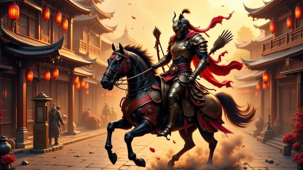 Cyborg Archer in Dynamic Yabusame Action