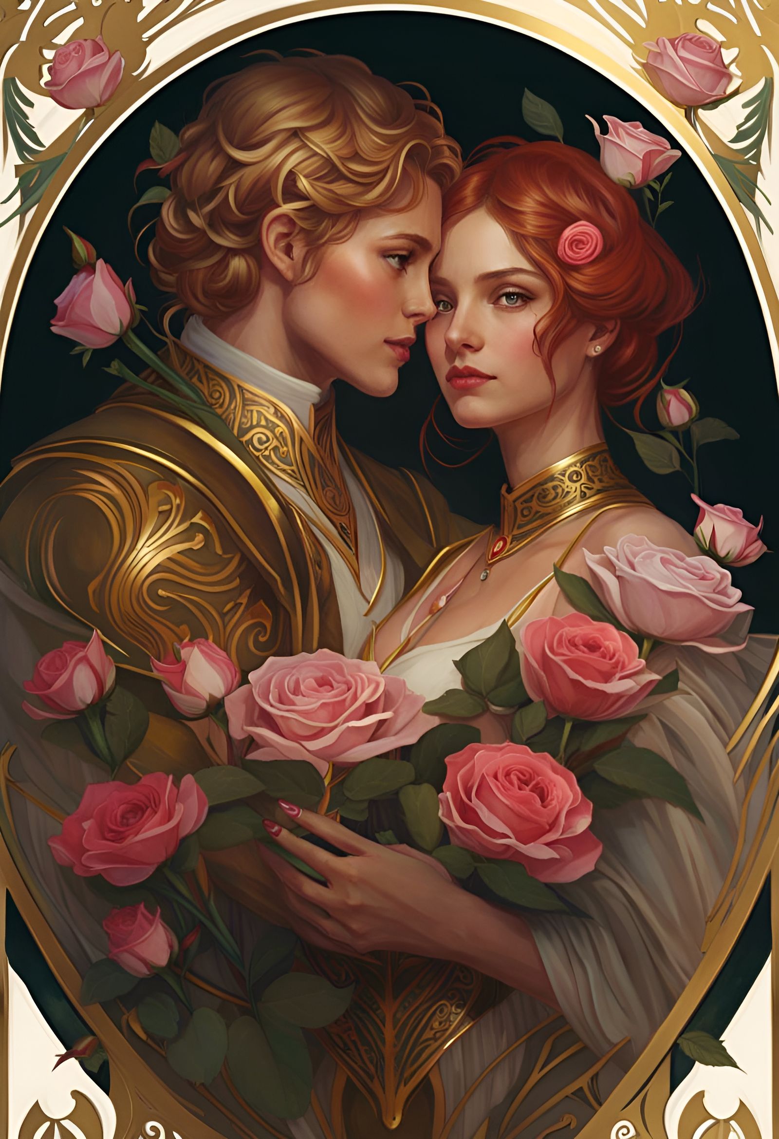 The Lovers Tarot Card: Detailed Fantasy Art