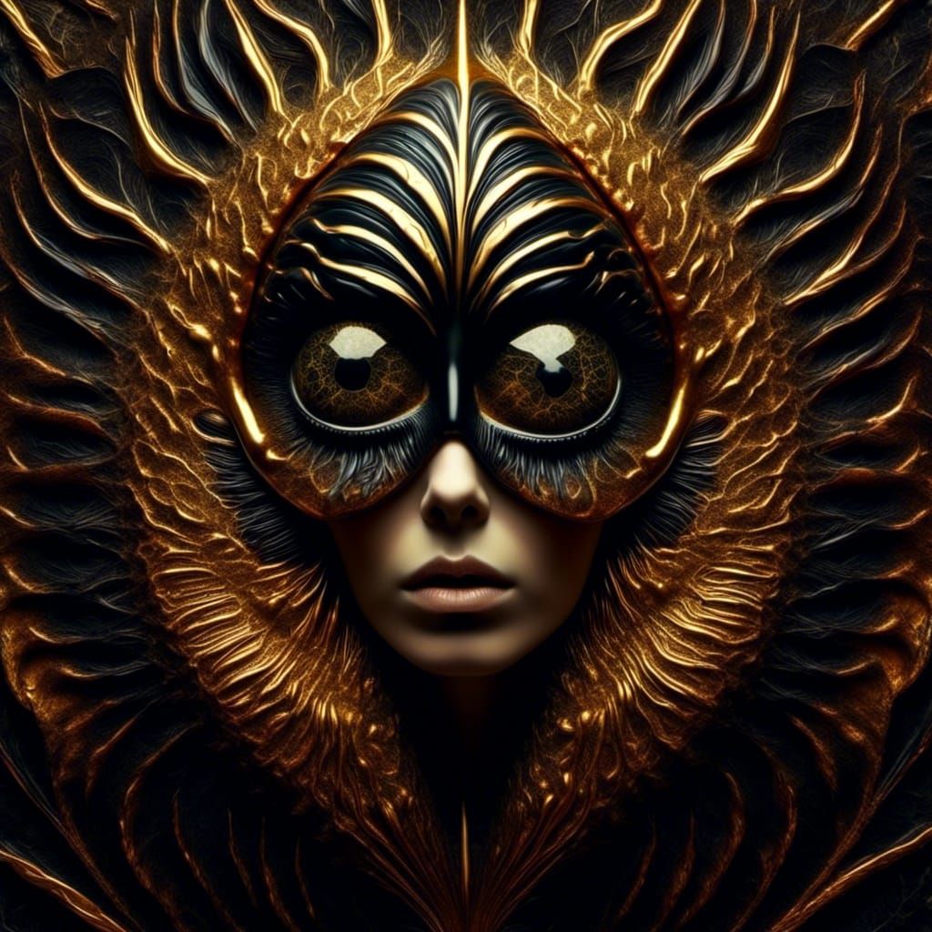 Surreal Gold Scarab in Eye of Horus