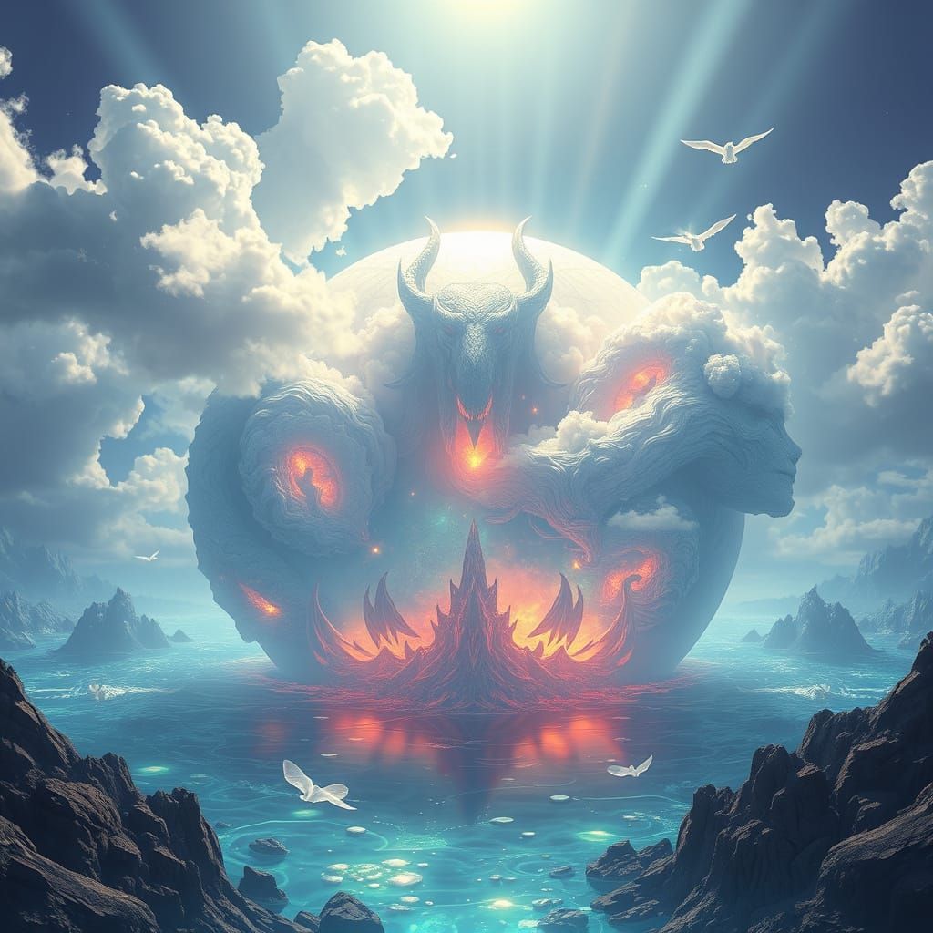 Celestial Goddess Tiamat Illuminates the Cosmos