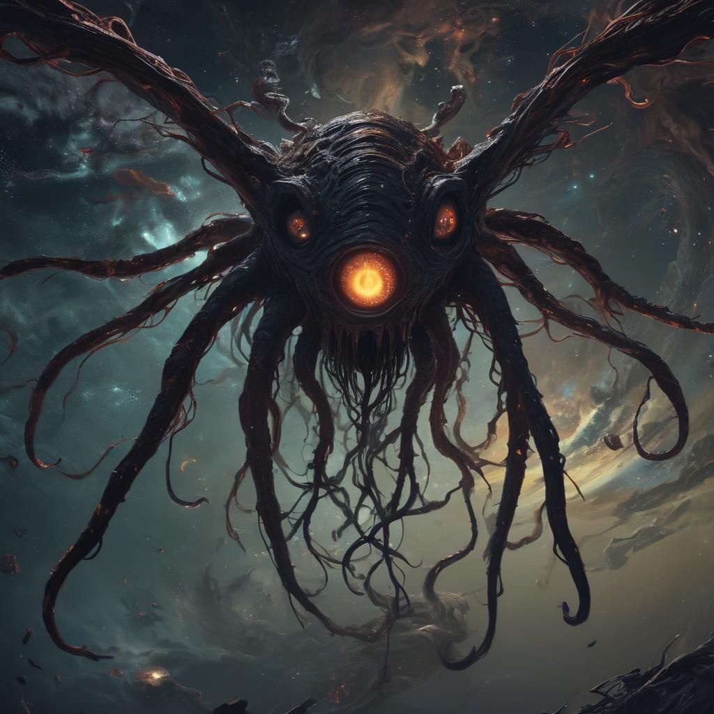 Eldritch Horror in Space: A Surreal Illustration