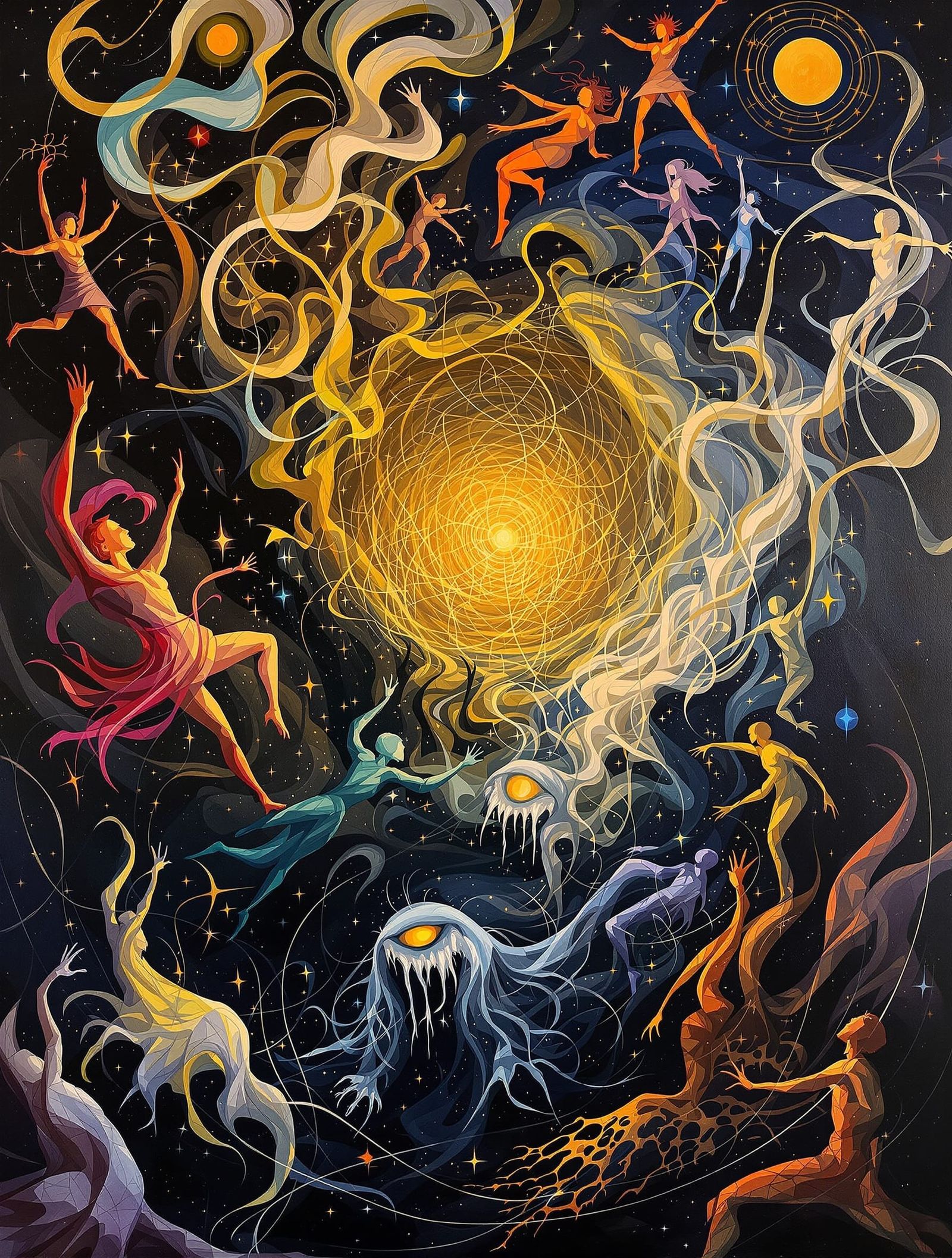 Abstract Emotions: Joy and Sorrow Collide in Surreal Paintin...