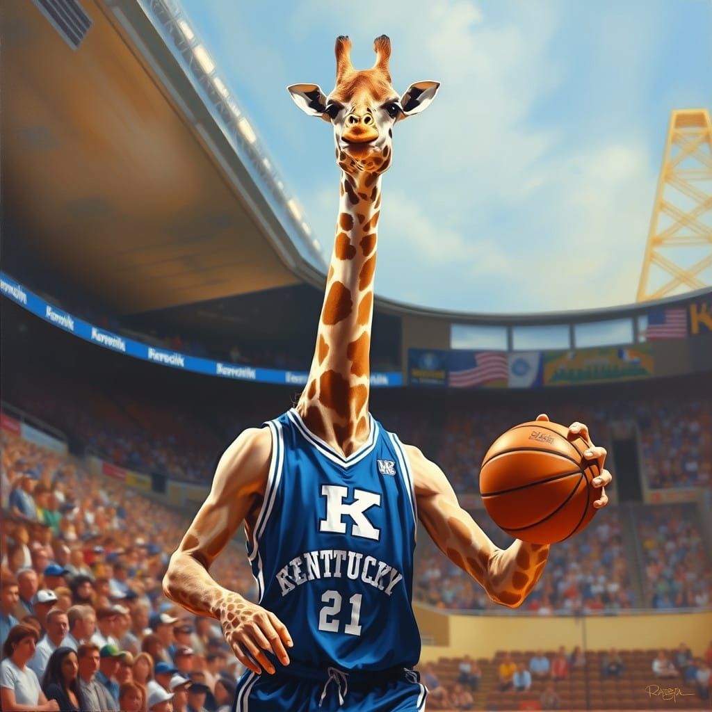Giraffe Hoops Star Takes Center Court at Rupp Stadium