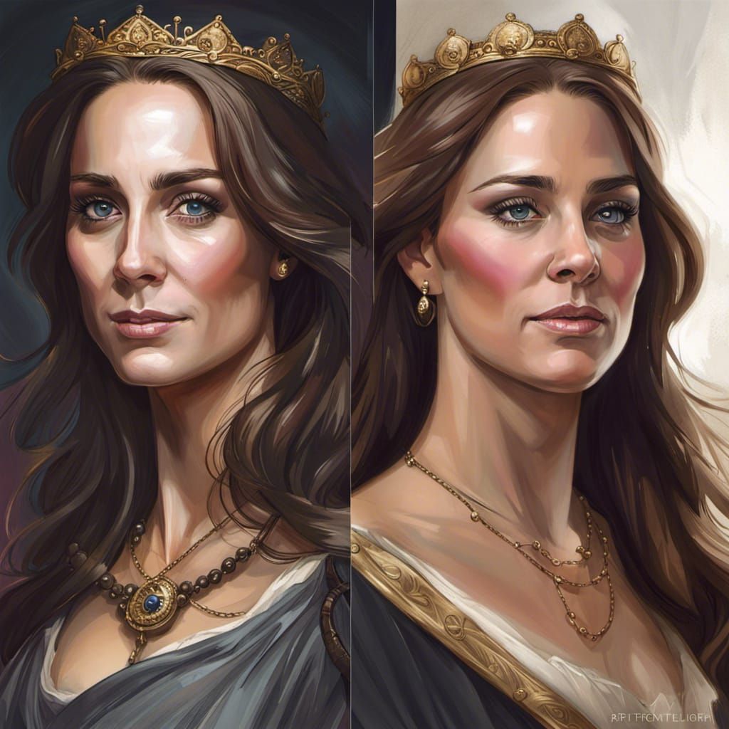 Kate Middleton as Saxon Princess: Photorealistic Portrait