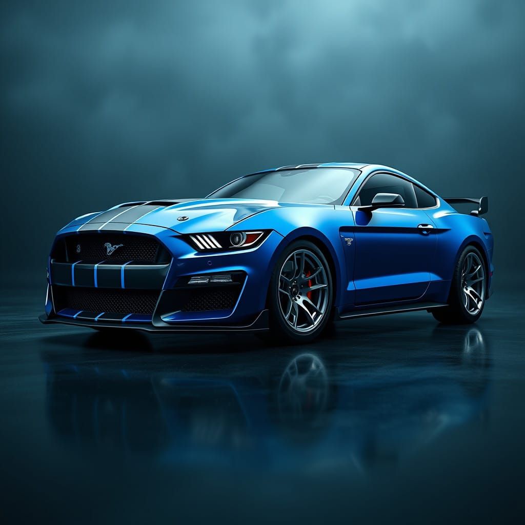 Sleek 2022 Ford Shelby Super Snake in Moody Blue Stripes