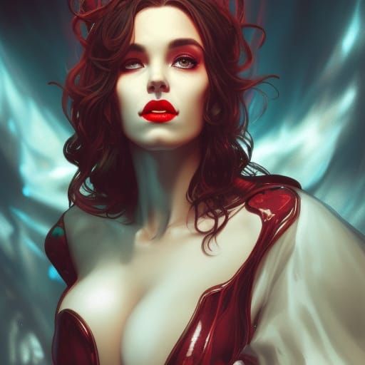 Vamp in Spacesuit: Detailed Portrait with Volumetric Lightin...