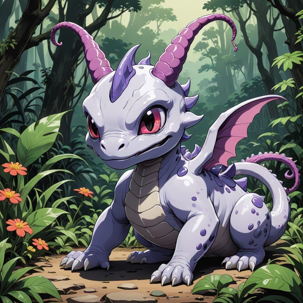 Bug Poison Hissuan Goodra in Anime Style