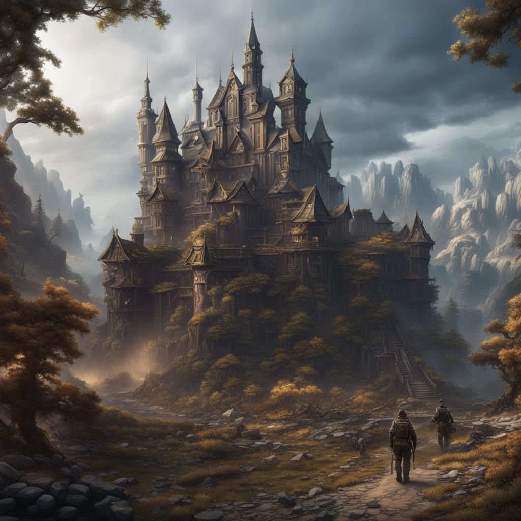 Detailed Military Matte Painting in Deep Color