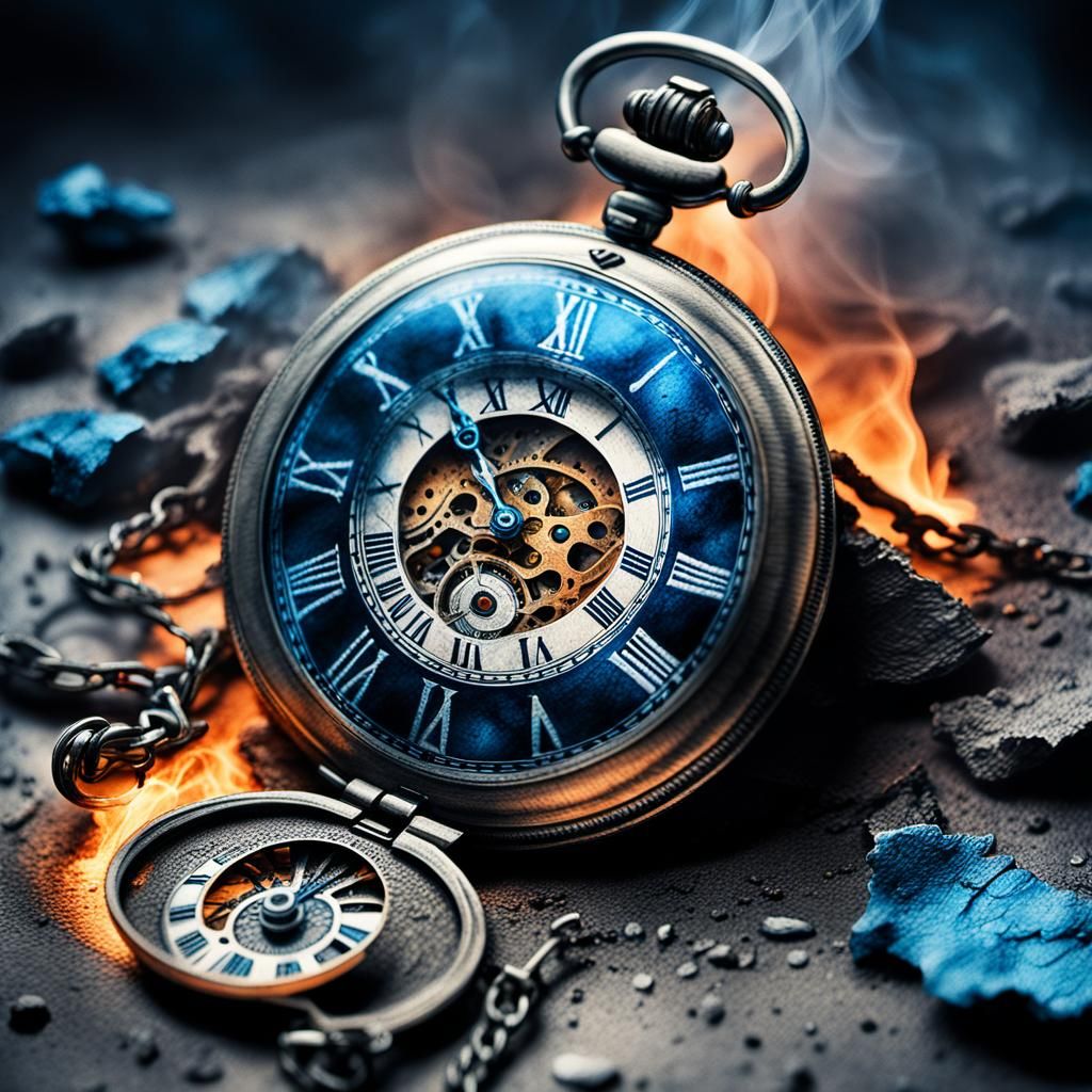 Antik pocket watch (smoking and blue glowing )