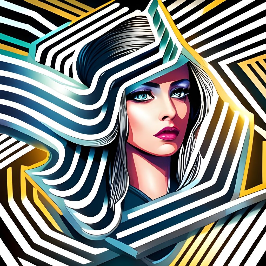 Neon Retro Portrait in Synthwave Style