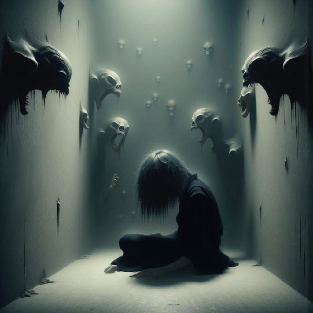 Terrifying Figure Hiding in Shadows